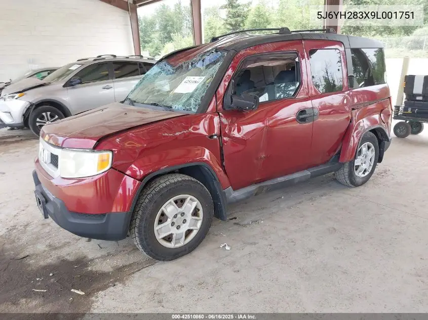 2009 Honda Element Lx VIN: 5J6YH283X9L001751 Lot: 42510860