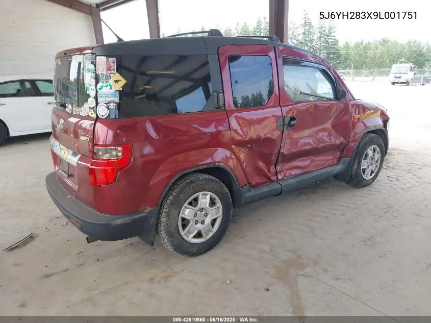 2009 Honda Element Lx VIN: 5J6YH283X9L001751 Lot: 42510860