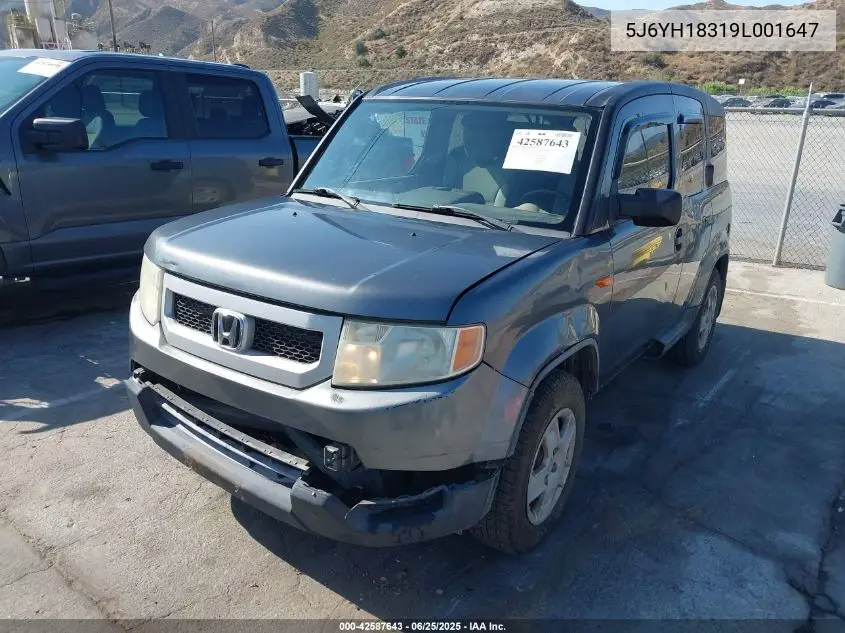 2009 Honda Element Lx VIN: 5J6YH18319L001647 Lot: 42587643