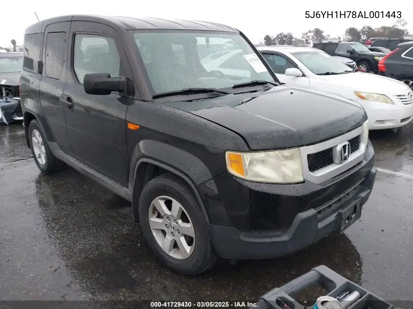 2010 Honda Element Ex VIN: 5J6YH1H78AL001443 Lot: 41729430