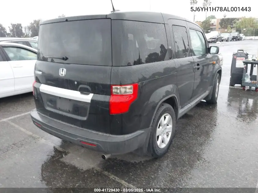 2010 Honda Element Ex VIN: 5J6YH1H78AL001443 Lot: 41729430