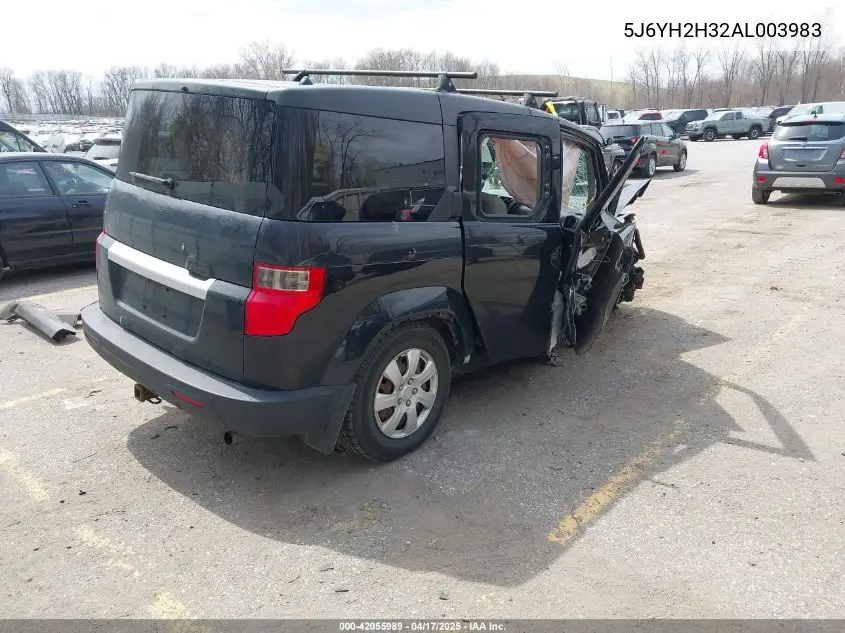 2010 Honda Element Lx VIN: 5J6YH2H32AL003983 Lot: 42055989