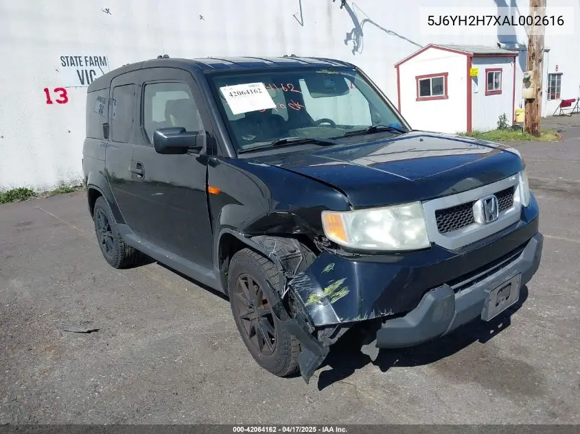 2010 Honda Element Ex VIN: 5J6YH2H7XAL002616 Lot: 42064162