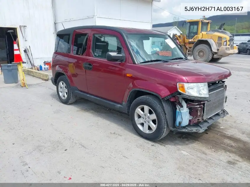 2010 Honda Element Ex VIN: 5J6YH2H71AL003167 Lot: 42113322