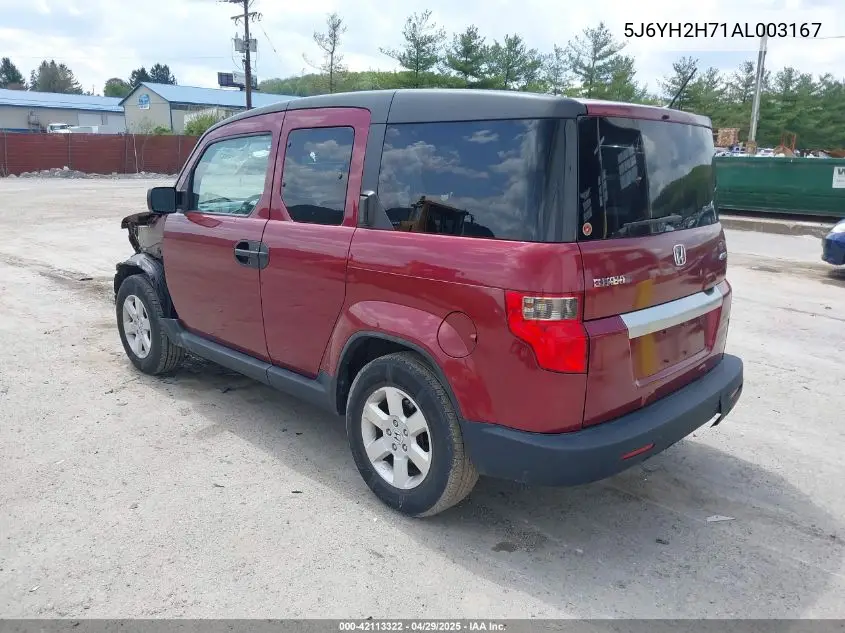 2010 Honda Element Ex VIN: 5J6YH2H71AL003167 Lot: 42113322