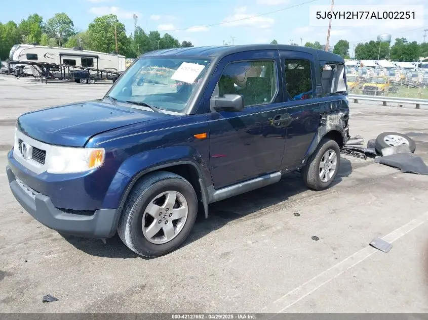 2010 Honda Element Ex VIN: 5J6YH2H77AL002251 Lot: 42127652