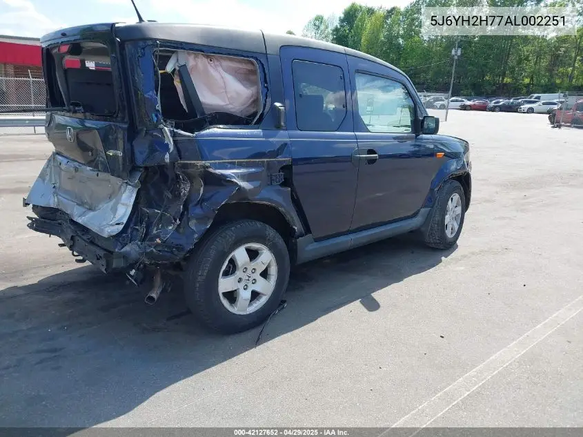 2010 Honda Element Ex VIN: 5J6YH2H77AL002251 Lot: 42127652
