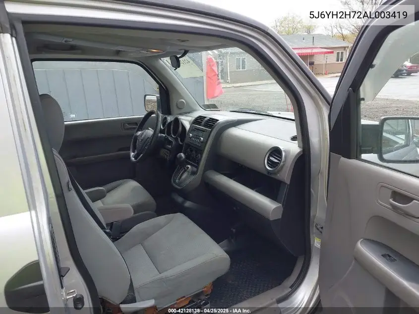 2010 Honda Element Ex VIN: 5J6YH2H72AL003419 Lot: 42128138