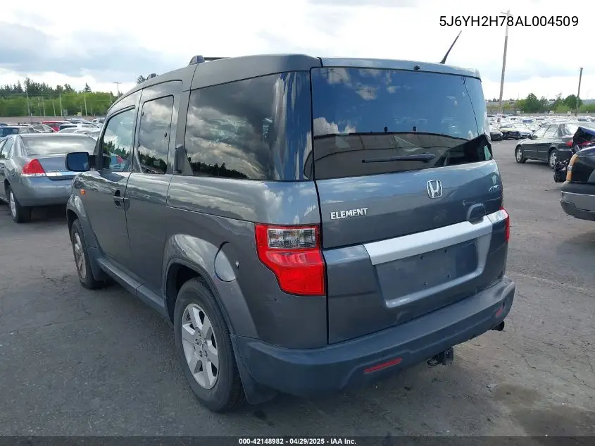 2010 Honda Element Ex VIN: 5J6YH2H78AL004509 Lot: 42148982