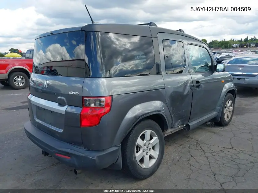 2010 Honda Element Ex VIN: 5J6YH2H78AL004509 Lot: 42148982