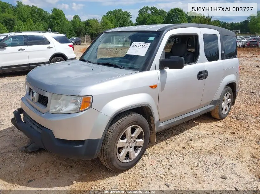 2010 Honda Element Ex VIN: 5J6YH1H7XAL003727 Lot: 42192550
