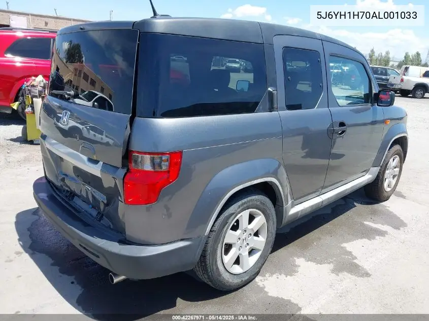 2010 Honda Element Ex VIN: 5J6YH1H70AL001033 Lot: 42267971