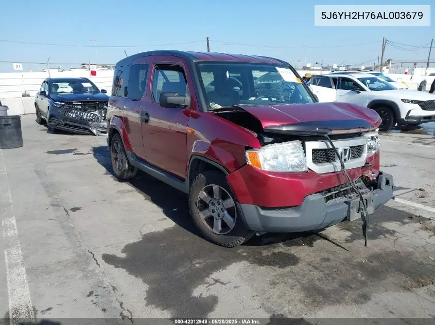 2010 Honda Element Ex VIN: 5J6YH2H76AL003679 Lot: 42312948