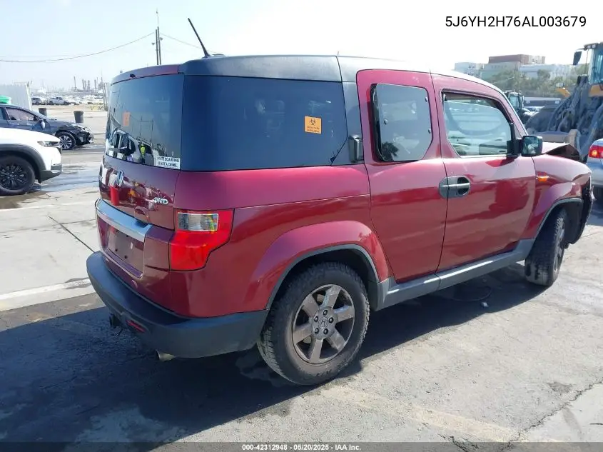 2010 Honda Element Ex VIN: 5J6YH2H76AL003679 Lot: 42312948