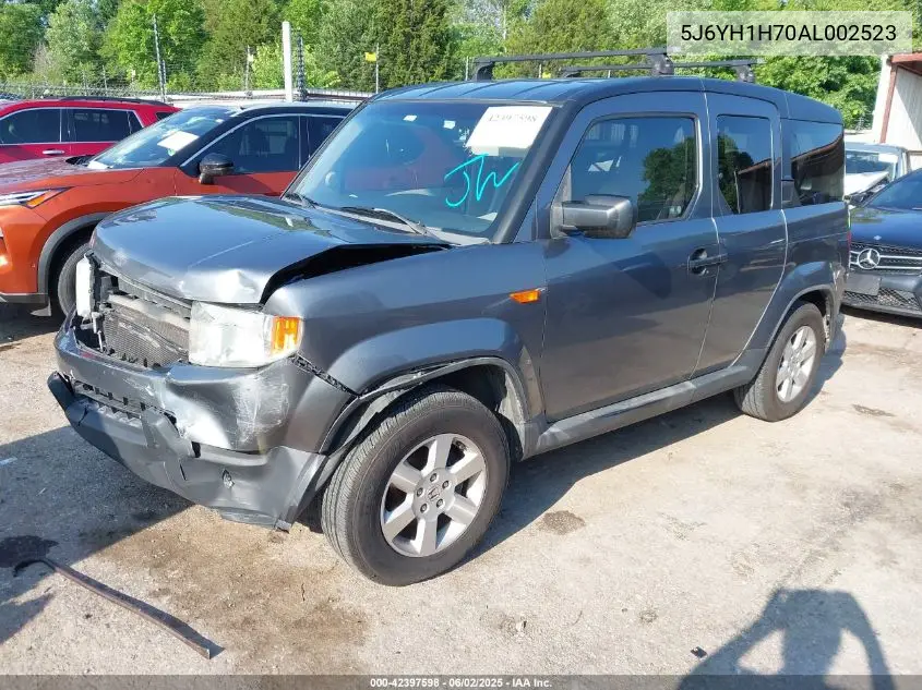 2010 Honda Element Ex VIN: 5J6YH1H70AL002523 Lot: 42397598