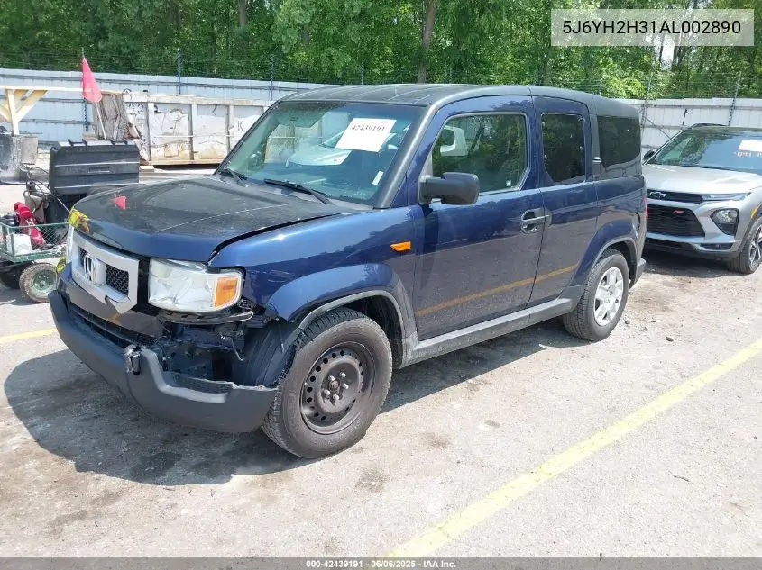 2010 Honda Element Lx VIN: 5J6YH2H31AL002890 Lot: 42439191