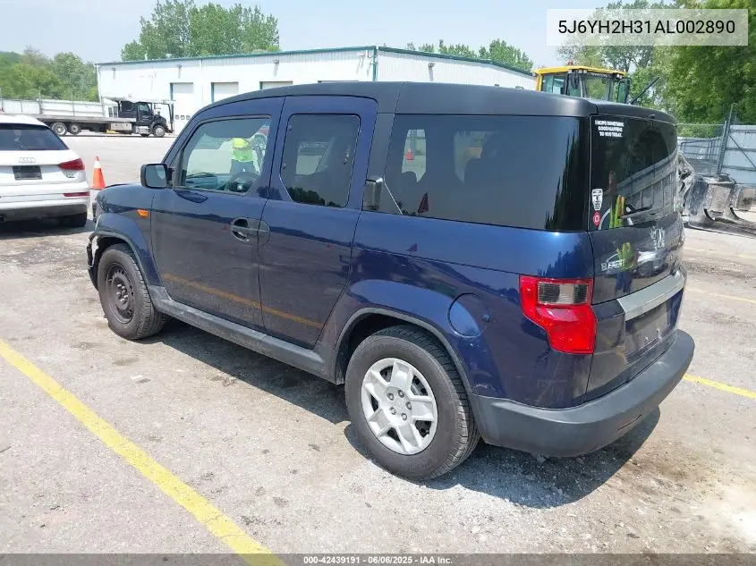 2010 Honda Element Lx VIN: 5J6YH2H31AL002890 Lot: 42439191