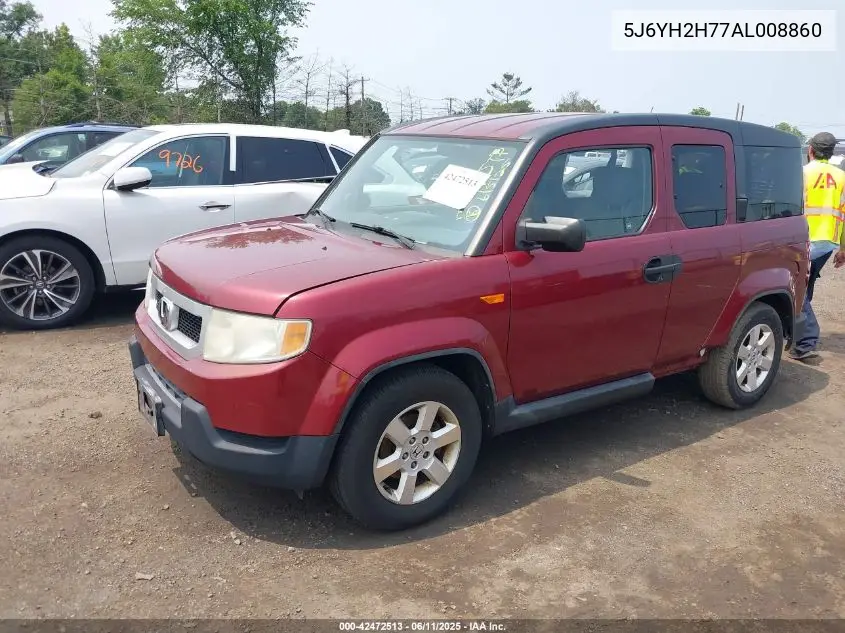 2010 Honda Element Ex VIN: 5J6YH2H77AL008860 Lot: 42472513