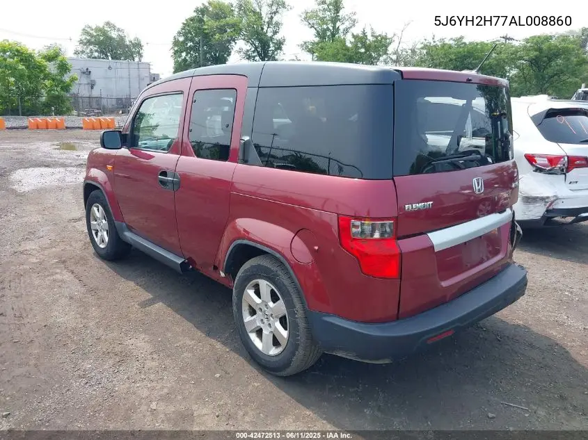 2010 Honda Element Ex VIN: 5J6YH2H77AL008860 Lot: 42472513