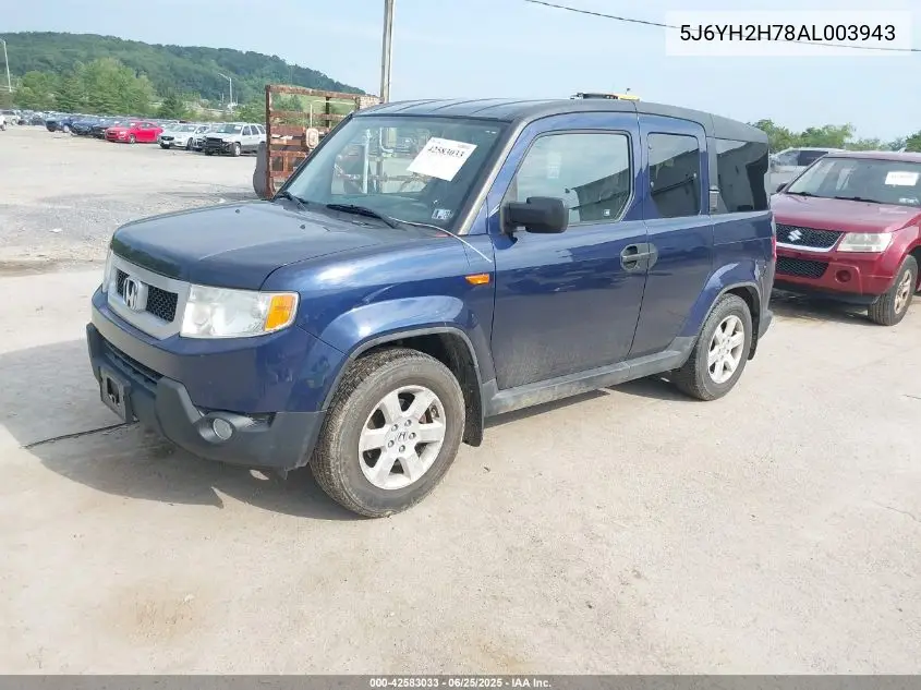 2010 Honda Element Ex VIN: 5J6YH2H78AL003943 Lot: 42583033