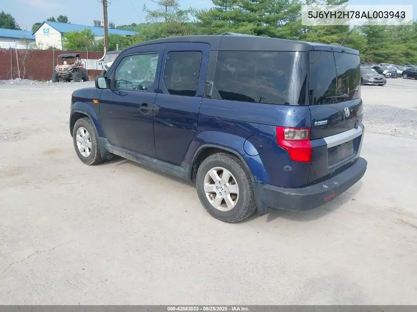 2010 Honda Element Ex VIN: 5J6YH2H78AL003943 Lot: 42583033