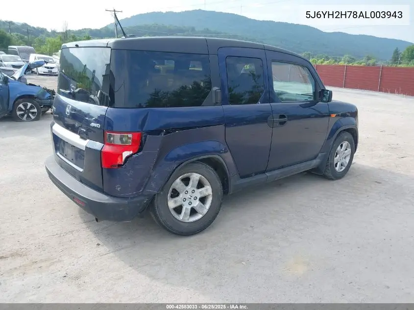 2010 Honda Element Ex VIN: 5J6YH2H78AL003943 Lot: 42583033
