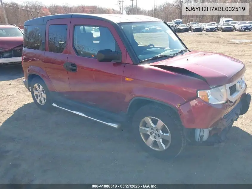 2011 Honda Element Ex VIN: 5J6YH2H7XBL002519 Lot: 41886519