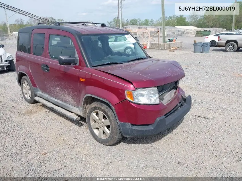 2011 Honda Element Ex VIN: 5J6YH2H72BL000019 Lot: 42073018