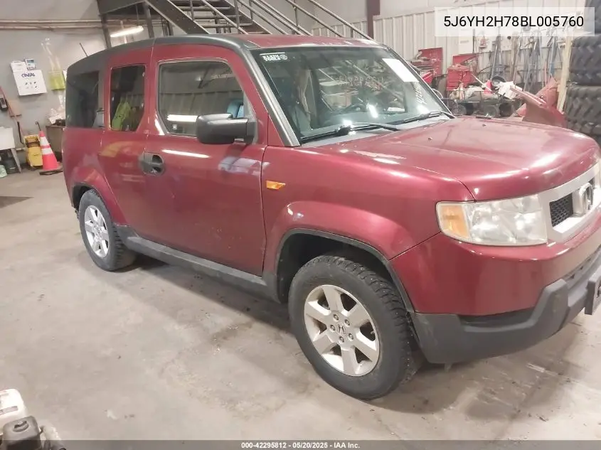 2011 Honda Element Ex VIN: 5J6YH2H78BL005760 Lot: 42295812