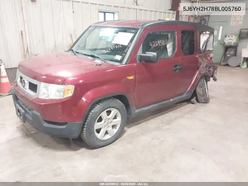 2011 Honda Element Ex VIN: 5J6YH2H78BL005760 Lot: 42295812