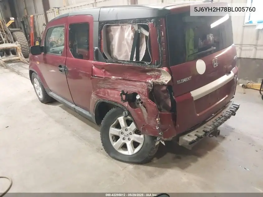2011 Honda Element Ex VIN: 5J6YH2H78BL005760 Lot: 42295812