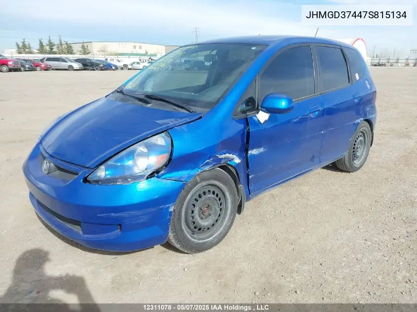 2007 Honda Fit VIN: JHMGD37447S815134 Lot: 12311078