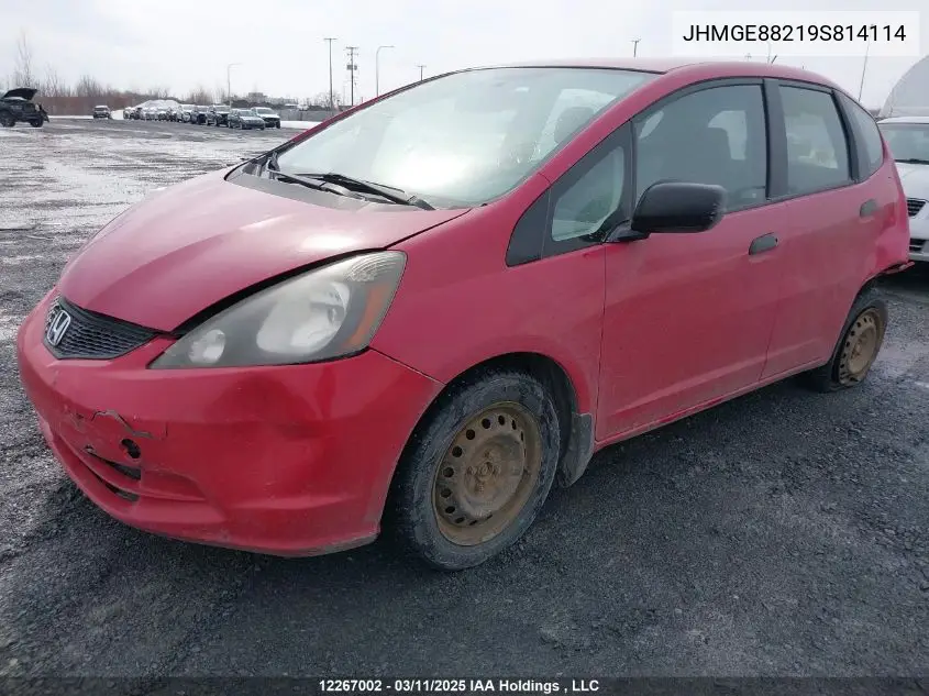 2009 Honda Fit VIN: JHMGE88219S814114 Lot: 12267002
