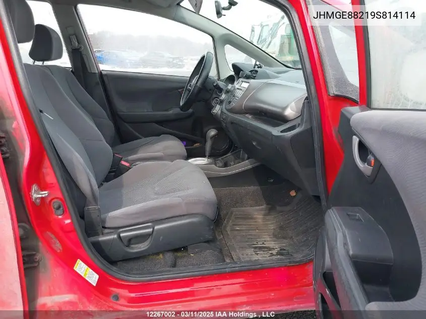 2009 Honda Fit VIN: JHMGE88219S814114 Lot: 12267002