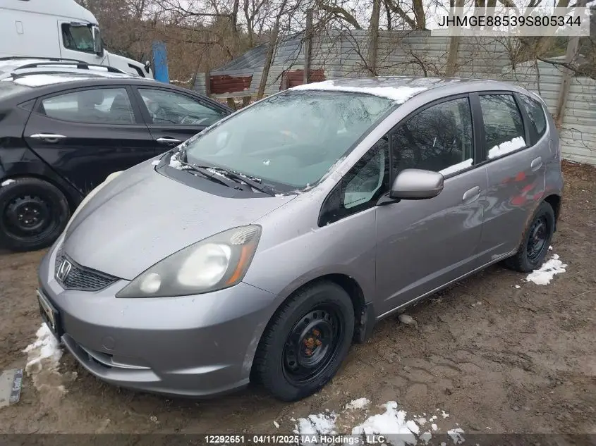 2009 Honda Fit VIN: JHMGE88539S805344 Lot: 12292651