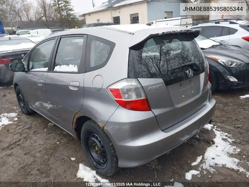 2009 Honda Fit VIN: JHMGE88539S805344 Lot: 12292651