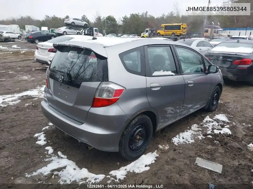 2009 Honda Fit VIN: JHMGE88539S805344 Lot: 12292651