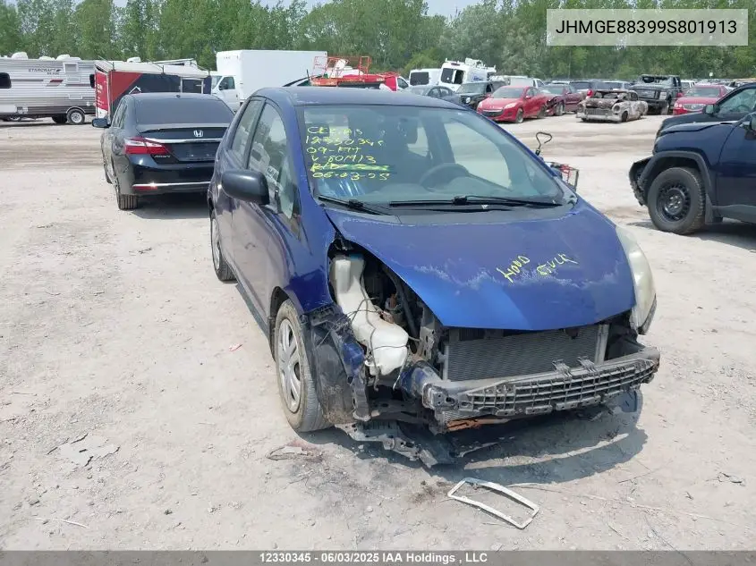2009 Honda Fit Dx-A VIN: JHMGE88399S801913 Lot: 12330345