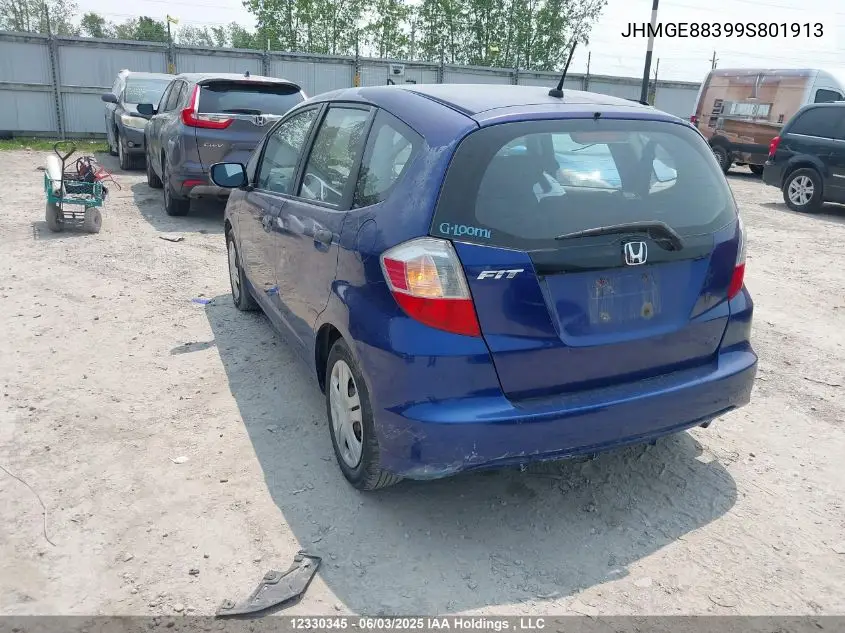 2009 Honda Fit Dx-A VIN: JHMGE88399S801913 Lot: 12330345