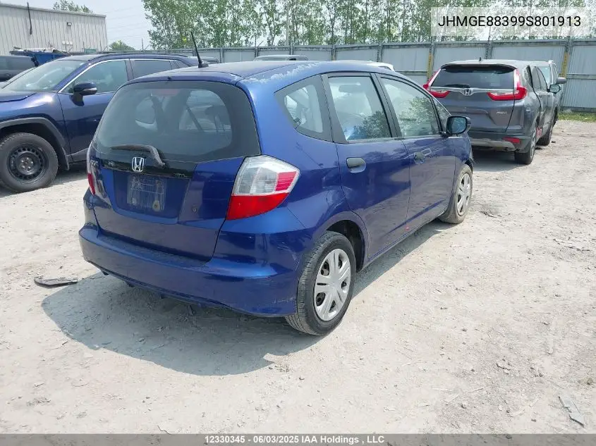 2009 Honda Fit Dx-A VIN: JHMGE88399S801913 Lot: 12330345