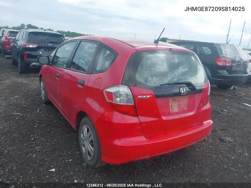 2009 Honda Fit VIN: JHMGE87209S814025 Lot: 12346312