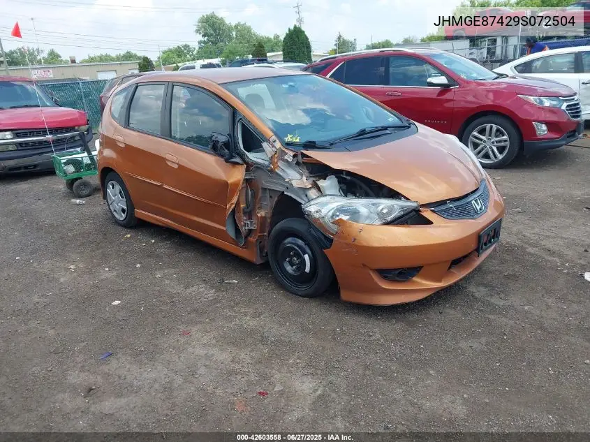 2009 Honda Fit Sport VIN: JHMGE87429S072504 Lot: 42603558