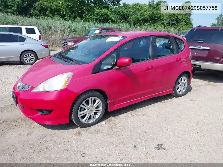 2009 Honda Fit Sport VIN: JHMGE87429S057758 Lot: 42623100
