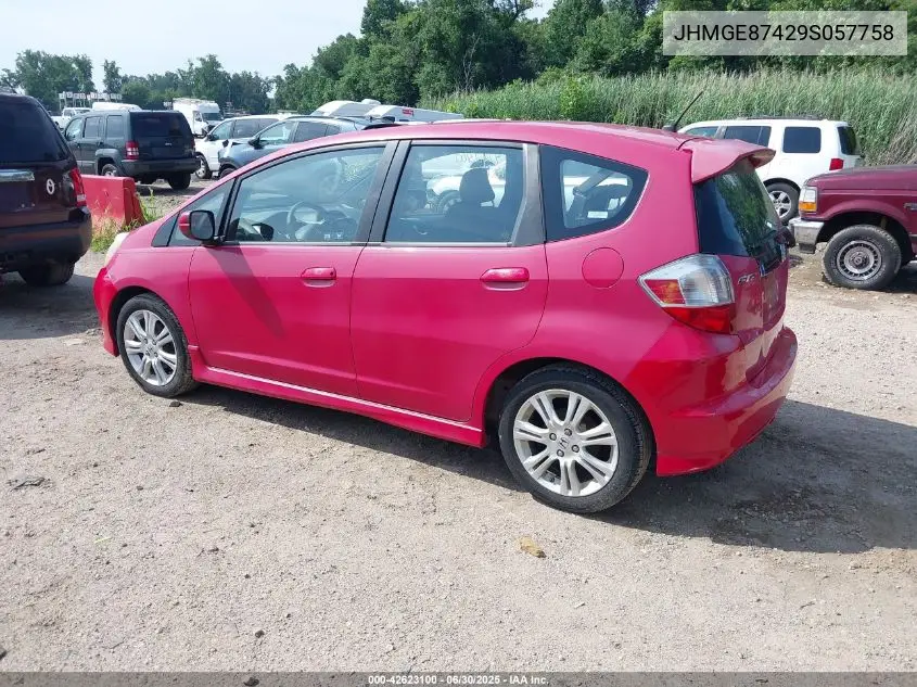 2009 Honda Fit Sport VIN: JHMGE87429S057758 Lot: 42623100