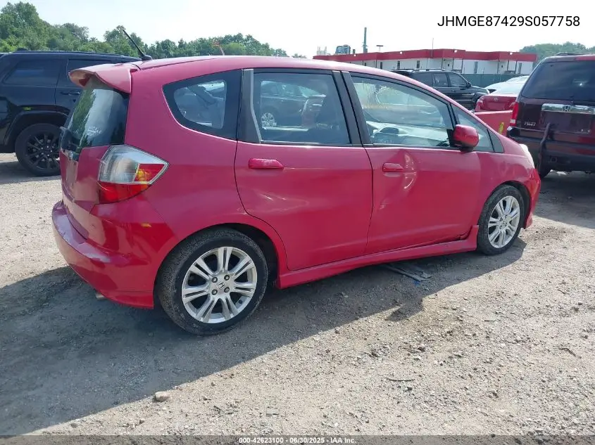 2009 Honda Fit Sport VIN: JHMGE87429S057758 Lot: 42623100