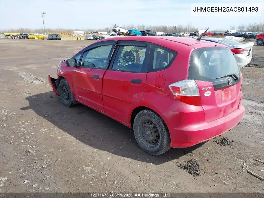 2010 Honda Fit VIN: JHMGE8H25AC801493 Lot: 12271673