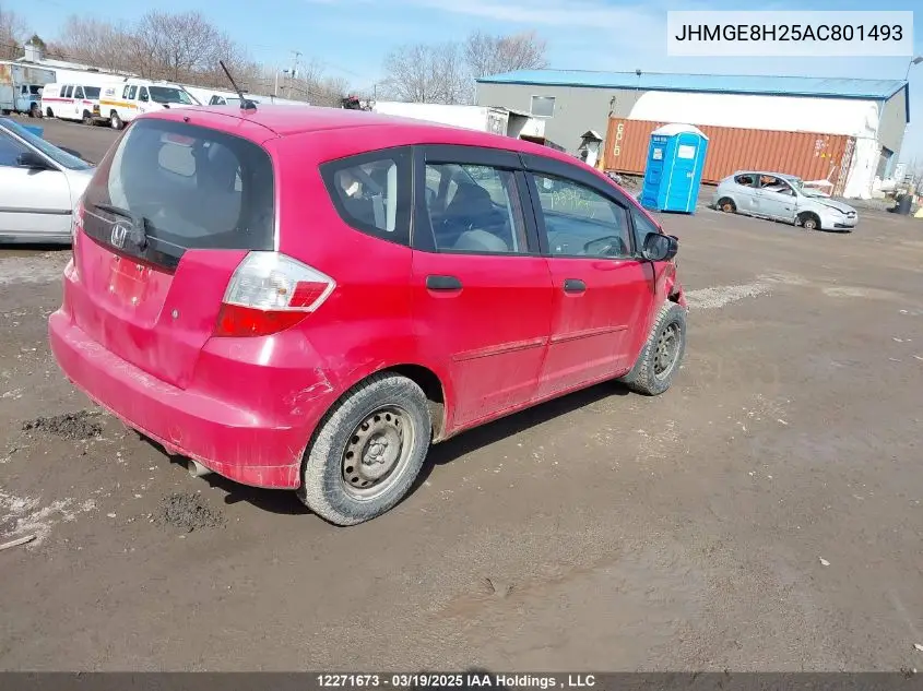 2010 Honda Fit VIN: JHMGE8H25AC801493 Lot: 12271673
