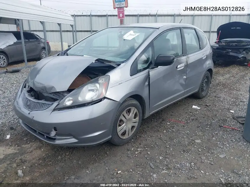 2010 Honda Fit VIN: JHMGE8H28AS012826 Lot: 41918642