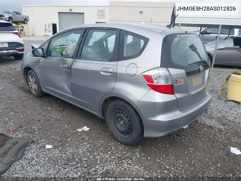2010 Honda Fit VIN: JHMGE8H28AS012826 Lot: 41918642