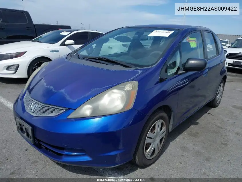 2010 Honda Fit VIN: JHMGE8H22AS009422 Lot: 42248968